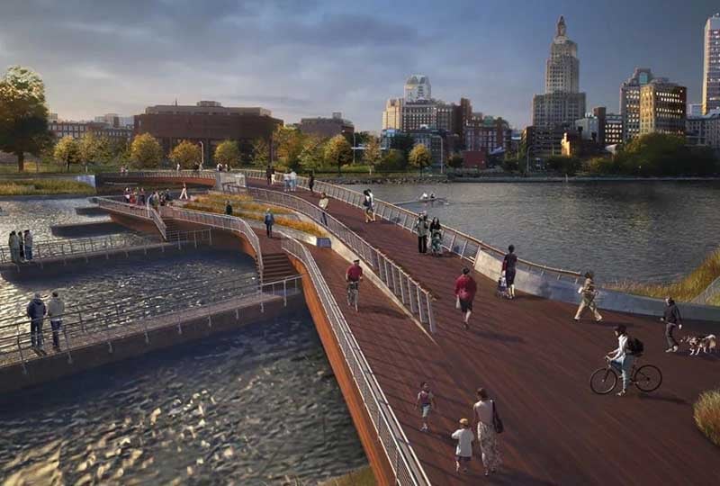 Architectural rendering of Ipe deck on Providence Pedestrian Bridge-3