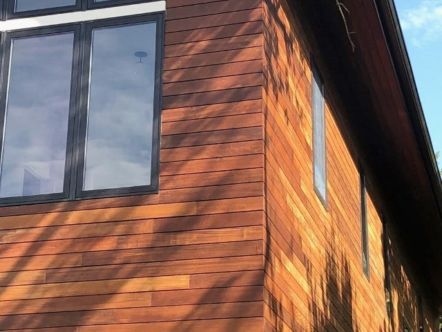 1x6 Ipe rain screen siding and horizontal outside corners