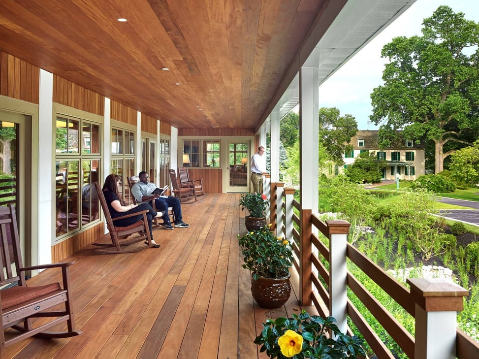 Garapa decking, railing, soffits and rainscreen siding