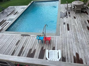 Garapa pool deck weathered