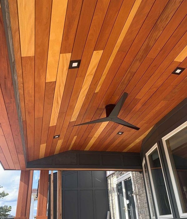 Garapa rainscreen soffits