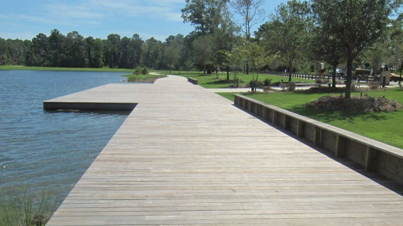 Ipe boardwalk at Bolden Park closeup