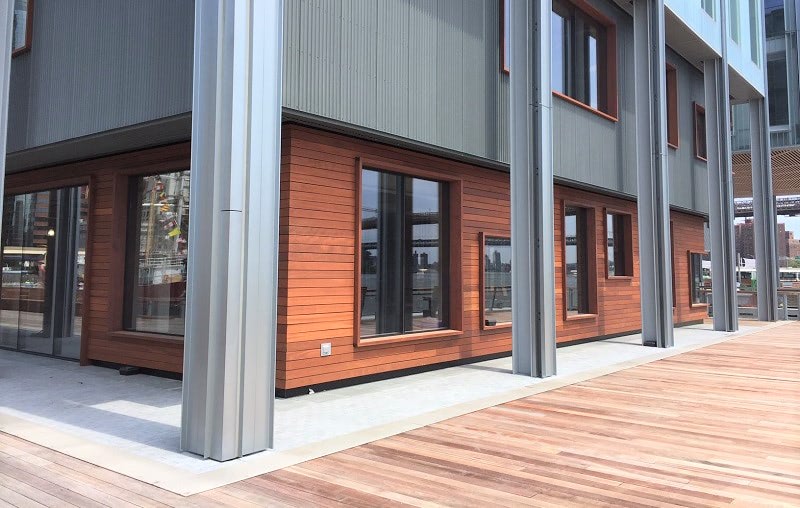 Jatoba hardwood rainscreen siding and Jatoba decking