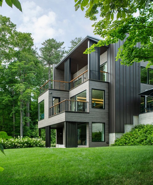 Modern residence in Vermont with Trespa Pura siding