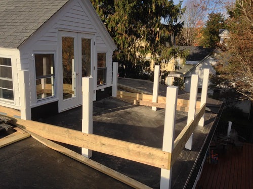 PT roof deck frame