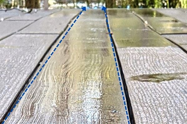 Popular composite plastic decking after 5 years of sun and weather exposure (1)