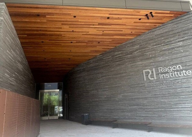 ThermaWood FR Wood Ceiling Soffit on side entryway atrium at Ragon institute photo courtesy of T. J. McCartney, Inc.  (1)