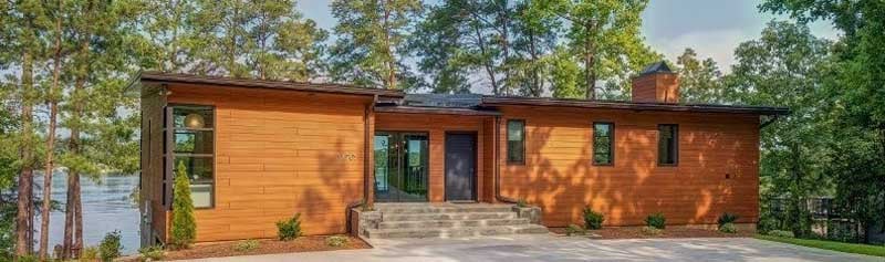 Trespa Pura Romantic Walnut cladding on residential home-1