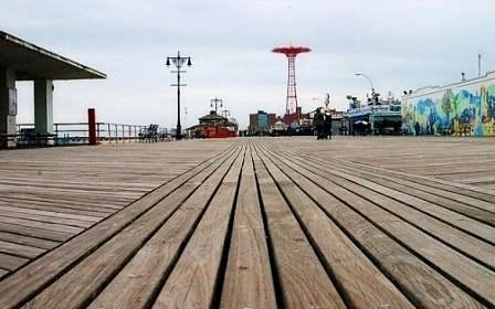 Cumaru decking on Coney island boardwalk handles storms, tides and hurricanes